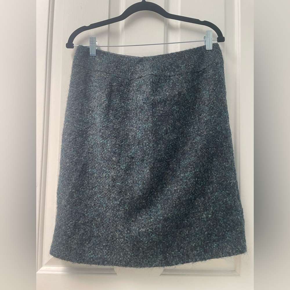 30” Minuet Petite Dark Teal Textured Pencil Skirt